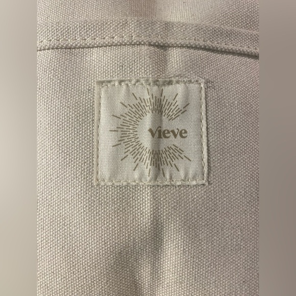 Vieve Tote Bag Beige with Teal Yellow Tan Aztec Design Inside Pocket New - Picture 5 of 7